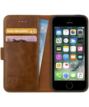 in tegenstelling tot ruw Rudyard Kipling Rosso Deluxe Apple iPhone 5/5S/SE Hoesje Echt Leer Book Case Bruin |  GSMpunt.nl