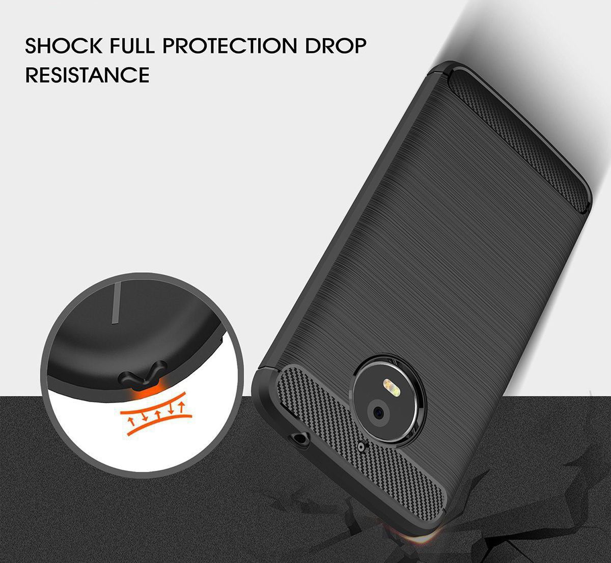 Motorola Moto E4 Plus Geborsteld TPU Hoesje Blauw afbeelding 2