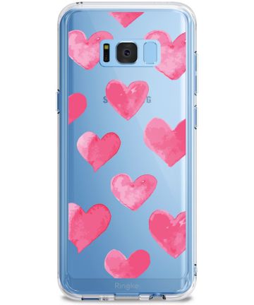 Samsung Galaxy S8 Ringke Fusion Design Watercolor Hearts Transparant Hoesjes