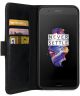 Rosso Deluxe OnePlus 5 Hoesje Echt Leer Pasjes Book Case Zwart