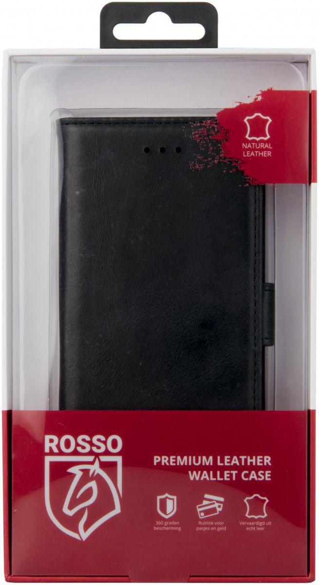 Rosso Deluxe OnePlus 5 Hoesje Echt Leer Pasjes Book Case Zwart afbeelding 13
