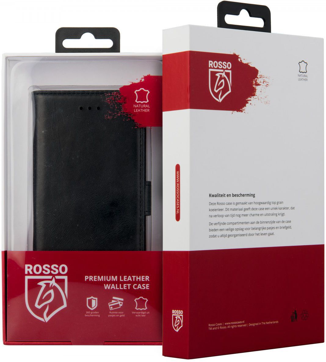 Rosso Deluxe OnePlus 5 Hoesje Echt Leer Pasjes Book Case Zwart afbeelding 10