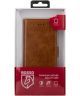 Rosso Deluxe OnePlus 5 Hoesje Echt Leer Pasjes Book Case Bruin