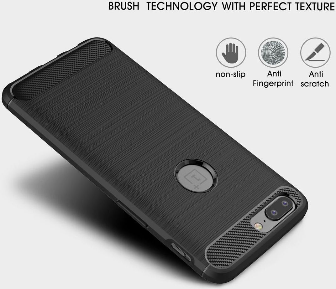 OnePlus 5 Geborsteld TPU Hoesje Zwart afbeelding 8