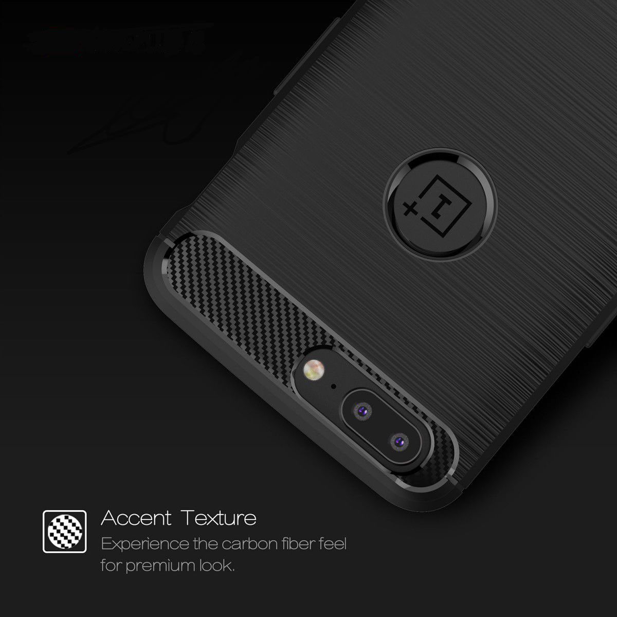 OnePlus 5 Geborsteld TPU Hoesje Zwart afbeelding 9