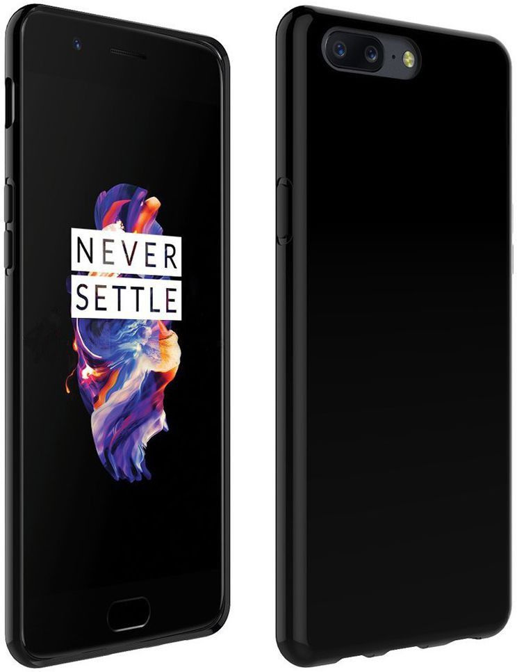 OnePlus 5 TPU Back Cover Hoesje Zwart afbeelding 1