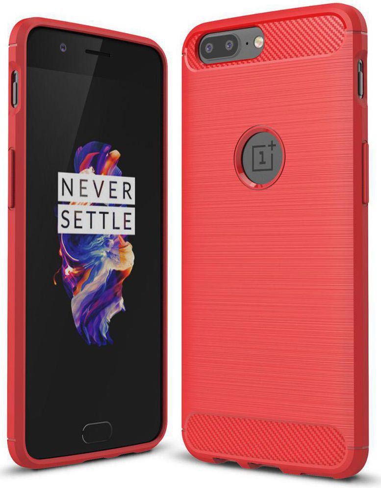 OnePlus 5 Hoesje Geborsteld TPU Rood afbeelding 1