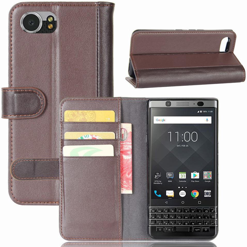 Echt Leren BlackBerry Keyone Hoesje Bruin afbeelding 7