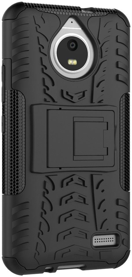 Robuuste Hybride Hoesje Motorola Moto E4 Zwart afbeelding 4