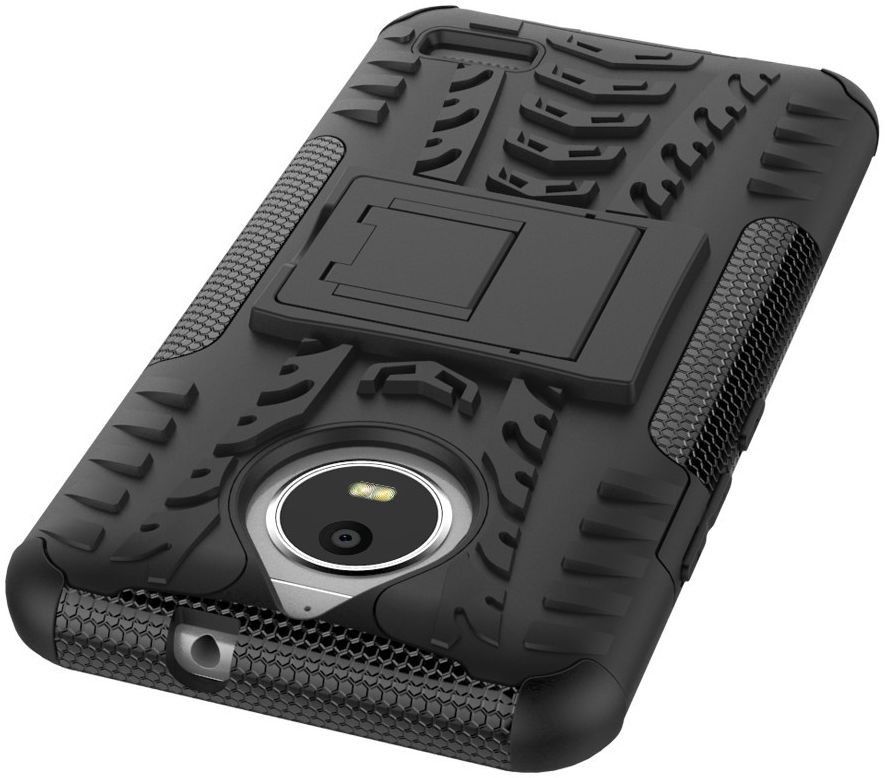 Robuuste Hybride Hoesje Motorola Moto E4 Zwart afbeelding 7
