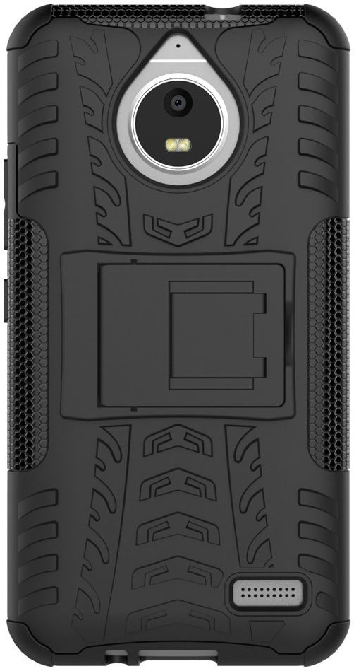 Robuuste Hybride Hoesje Motorola Moto E4 Zwart afbeelding 2