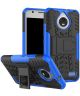 Robuuste Hybride Hoesje Motorola Moto E4 Blauw