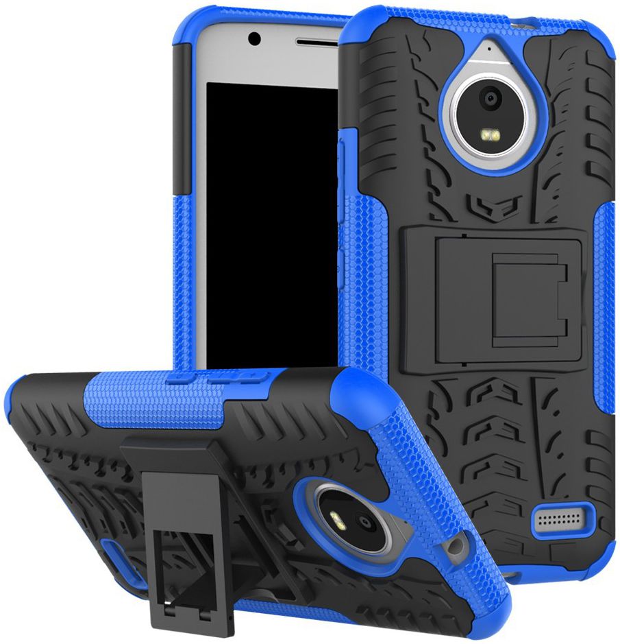 Robuuste Hybride Hoesje Motorola Moto E4 Blauw afbeelding 1