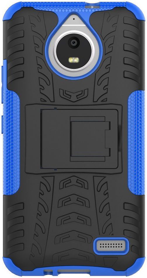Robuuste Hybride Hoesje Motorola Moto E4 Blauw afbeelding 2
