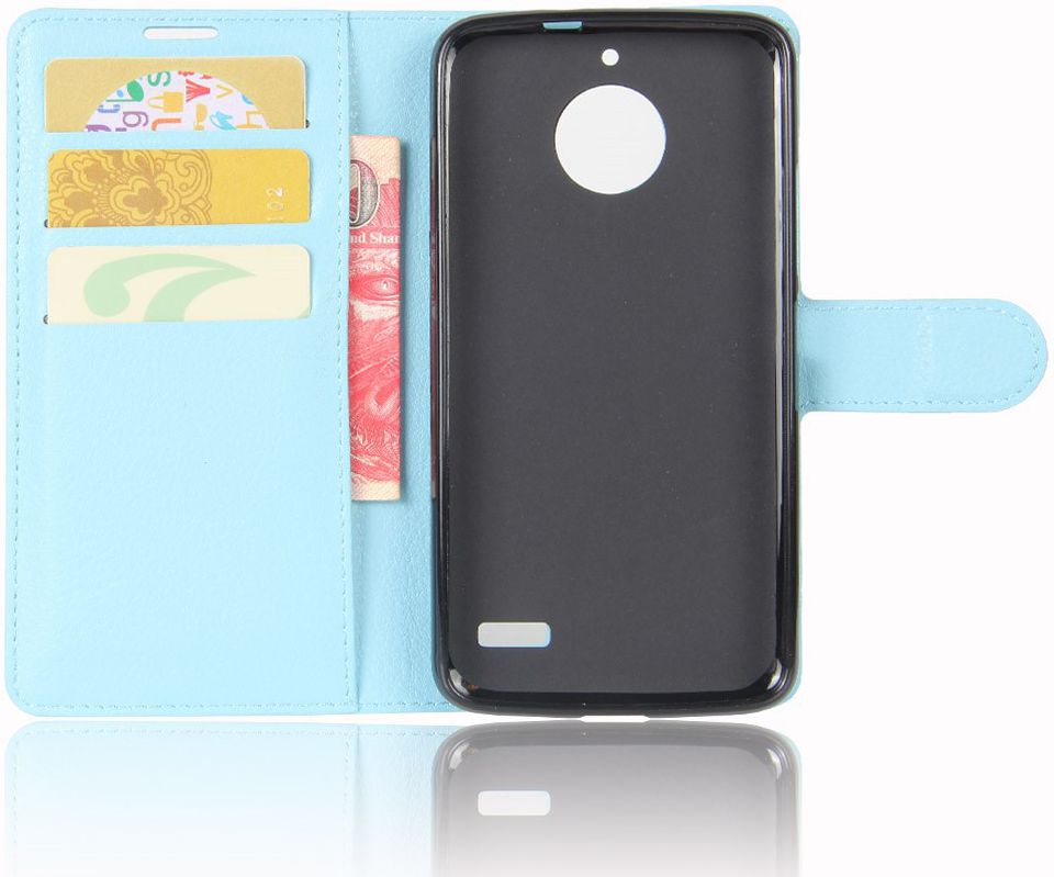 Motorola Moto E4 Portemonnee Hoesje Blauw afbeelding 4