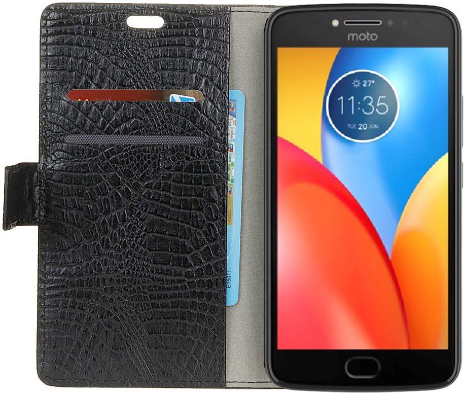 Motorola Moto E4 Plus Portemonnee Hoesje Zwart afbeelding 1