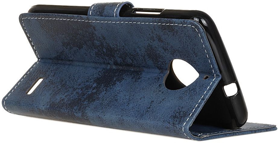 Motorola Moto E4 Retro Portemonnee Hoesje Blauw afbeelding 5