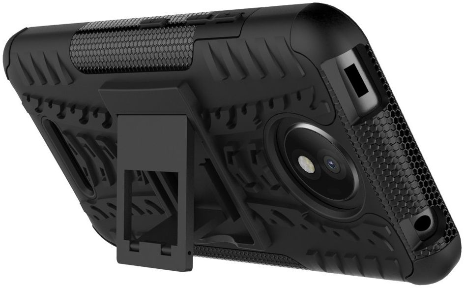 Robuust Hybride Motorola Moto C Plus Hoesje Zwart afbeelding 7