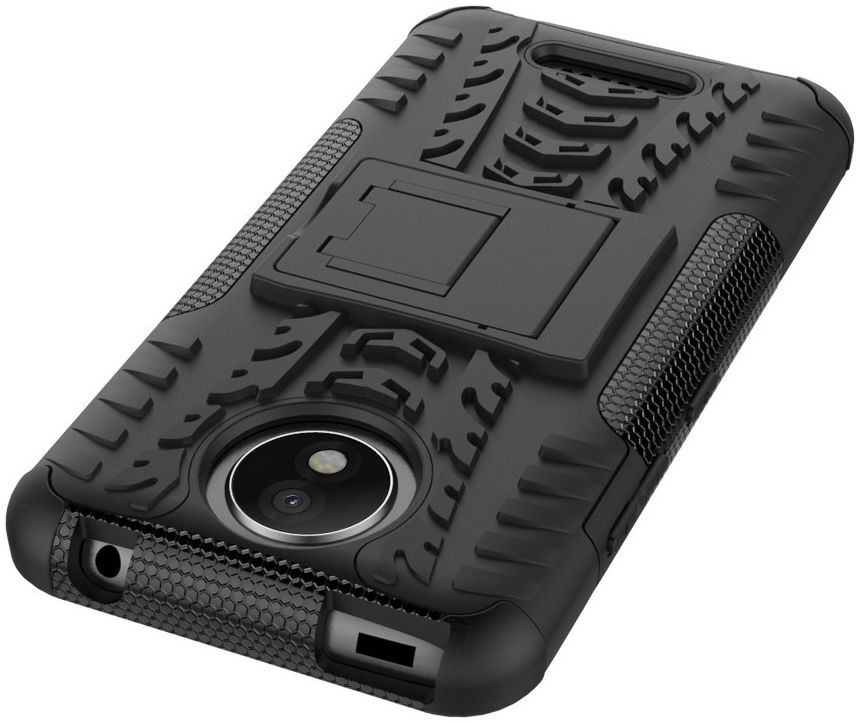 Robuust Hybride Motorola Moto C Plus Hoesje Zwart afbeelding 9