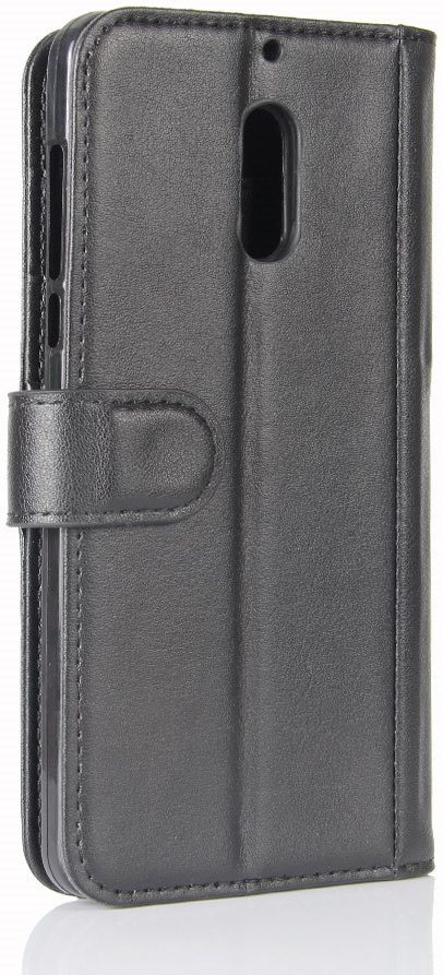 Nokia 6 Portemonnee Hoesje Kunst Leer Zwart afbeelding 7