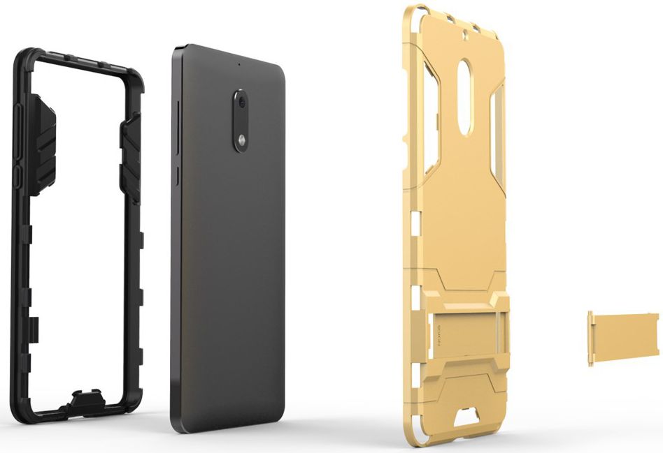 Hybride Nokia 6 Hoesje Goud afbeelding 2