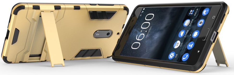 Hybride Nokia 6 Hoesje Goud afbeelding 6