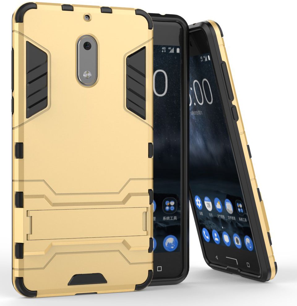 Hybride Nokia 6 Hoesje Goud afbeelding 7