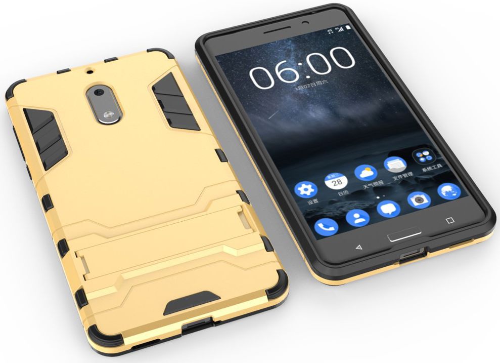 Hybride Nokia 6 Hoesje Goud afbeelding 8