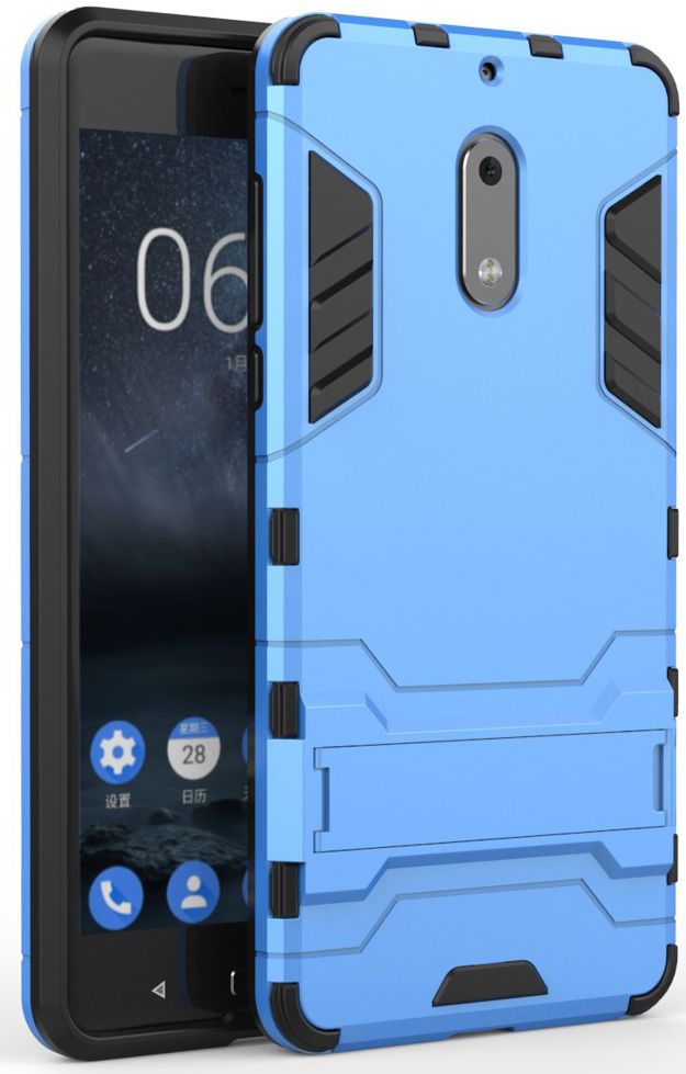 Hybride Nokia 6 Hoesje Blauw afbeelding 1