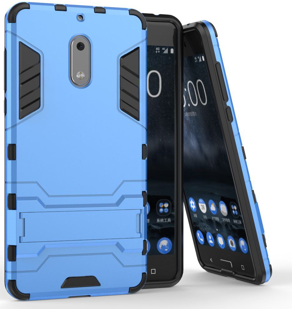 Hybride Nokia 6 Hoesje Blauw afbeelding 2