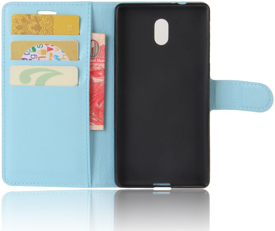 Nokia 3 Portemonnee Hoesje Blauw afbeelding 6