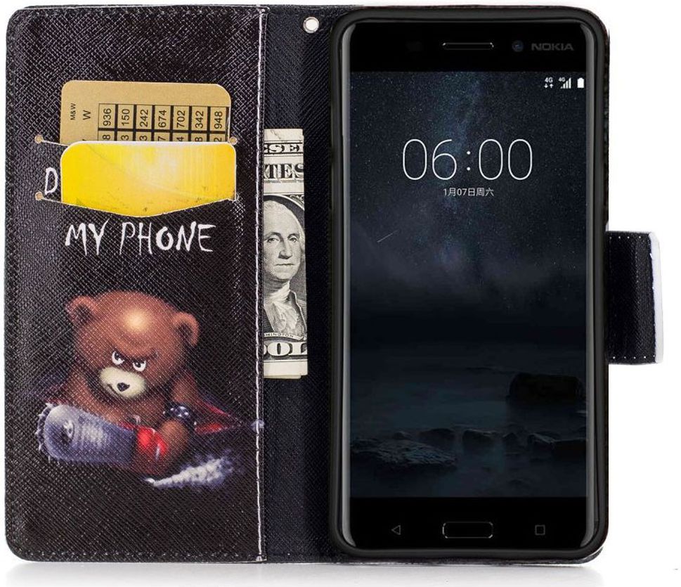 Nokia 3 Portemonnee Hoesje Print Teddy afbeelding 1