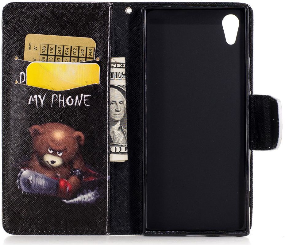 Sony Xperia XA1 Portemonnee Hoesje met Print Teddy afbeelding 3