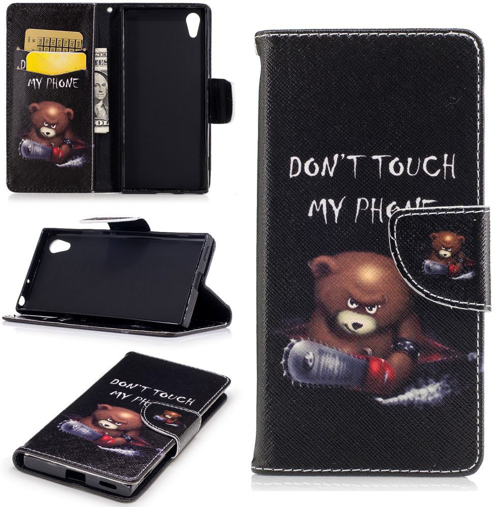 Sony Xperia XA1 Portemonnee Hoesje met Print Teddy afbeelding 4