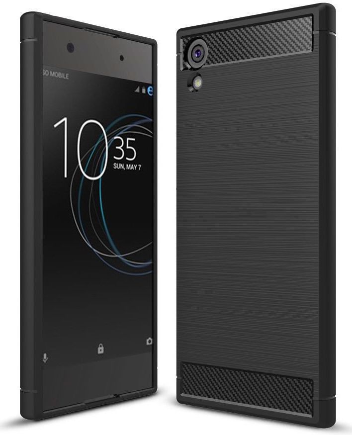 Sony Xperia XA1 Ultra Geborsteld TPU Hoesje Zwart afbeelding 1