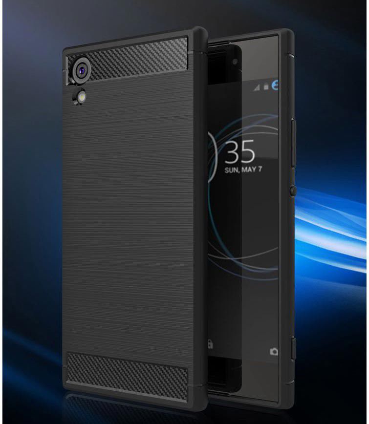Sony Xperia XA1 Ultra Geborsteld TPU Hoesje Zwart afbeelding 6