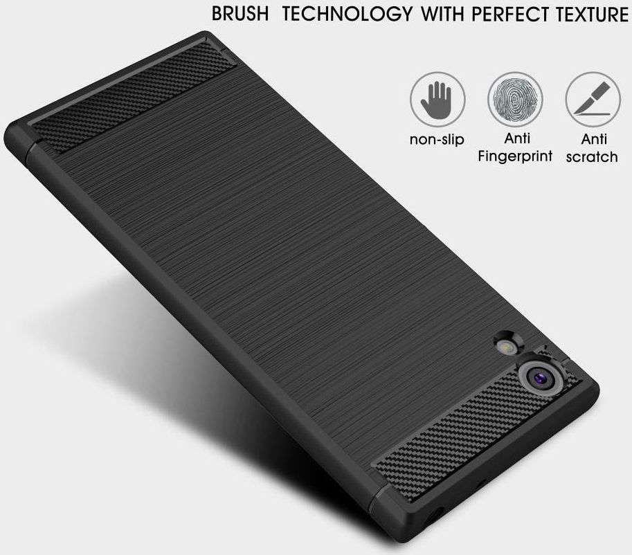 Sony Xperia XA1 Ultra Geborsteld TPU Hoesje Zwart afbeelding 7