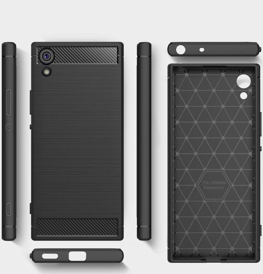 Sony Xperia XA1 Ultra Geborsteld TPU Hoesje Zwart afbeelding 10