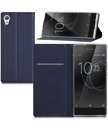 Sony Xperia XA1 Ultra Portemonnee Hoesje met Standaard Blauw Hoesjes