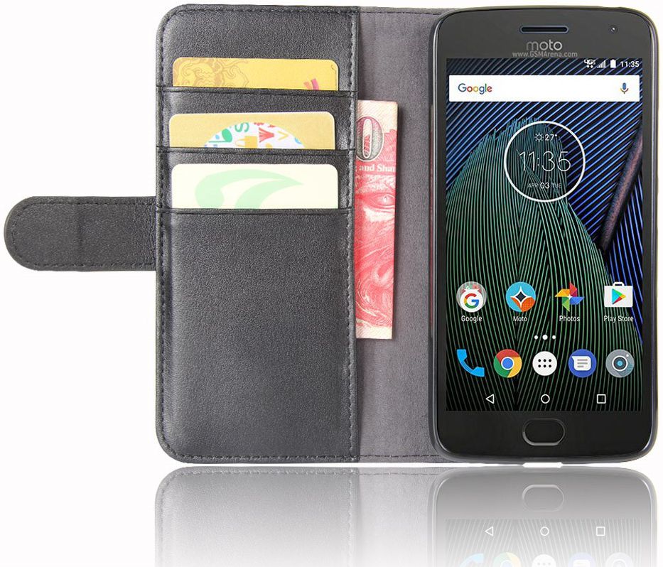 Echt Leren Huawei Y6 (2017) Hoesje Zwart afbeelding 1