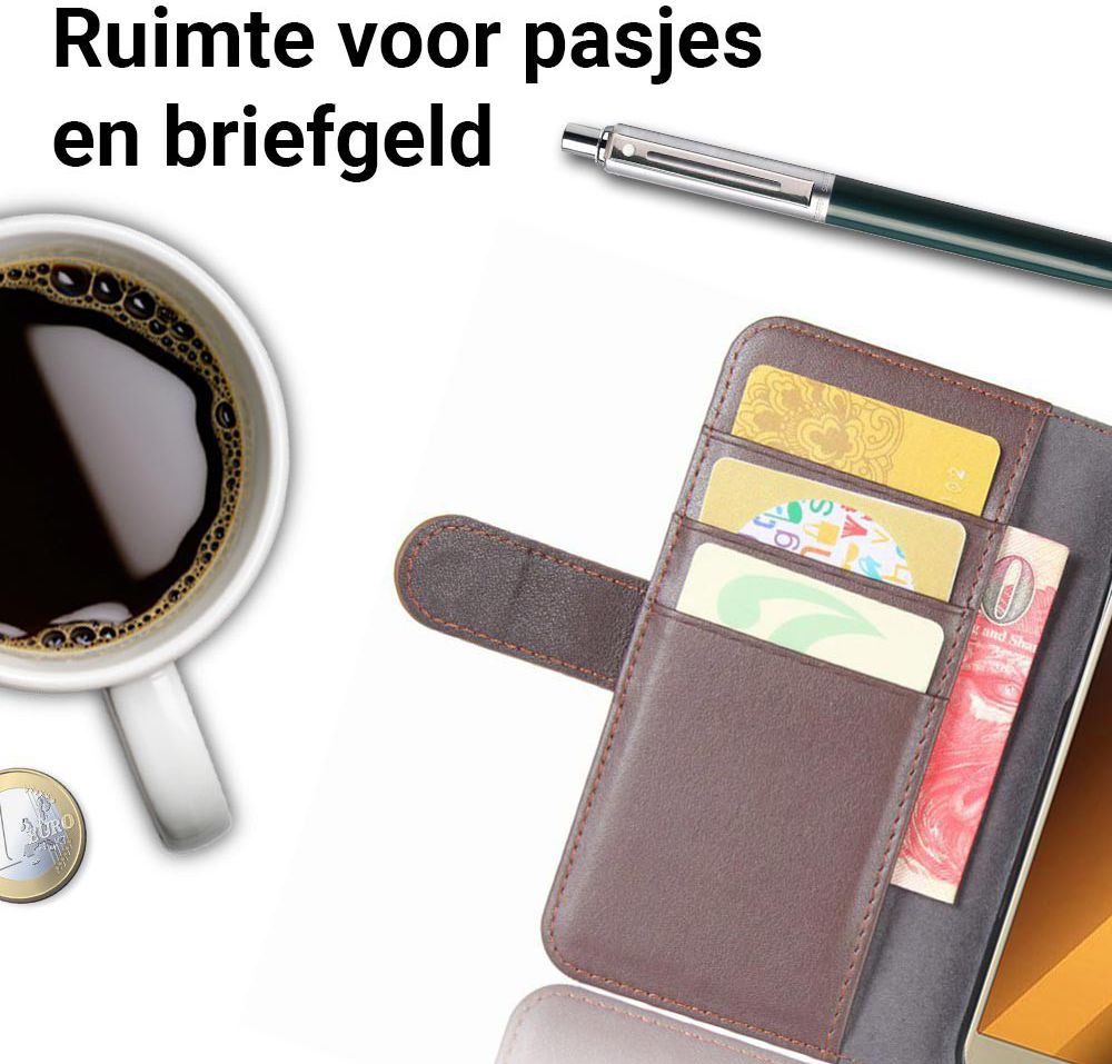 Echt Leren Samsung Galaxy A5 (2017) Portemonnee Hoesje Bruin afbeelding 3