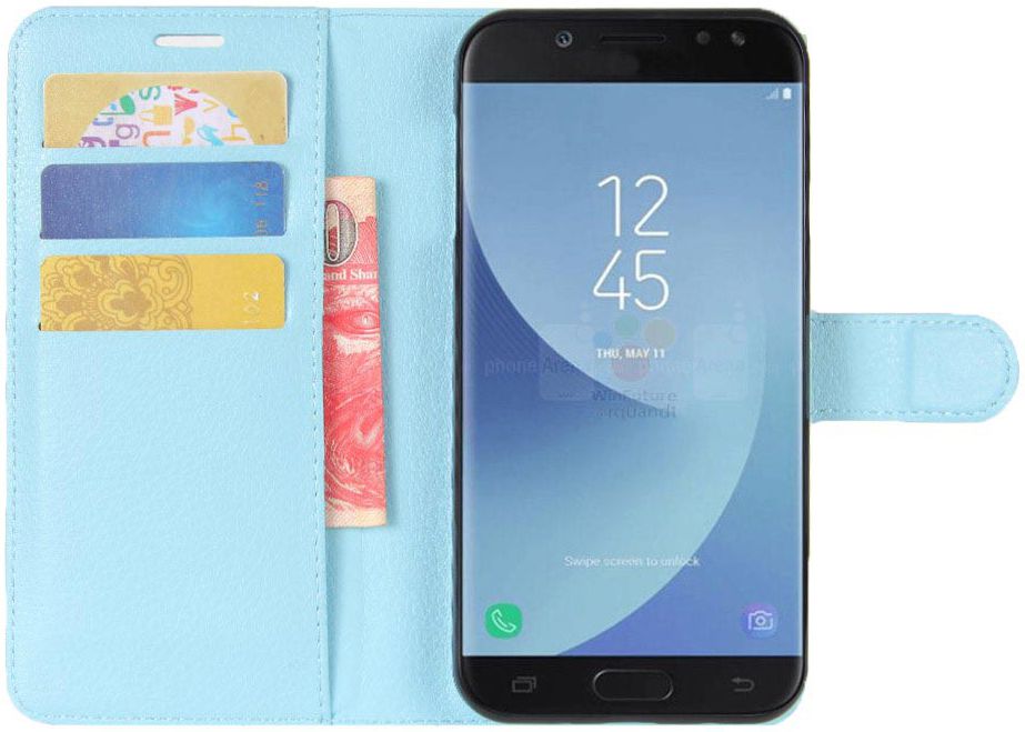 Samsung Galaxy J5 (2017) Portemonnee Hoesje met Standaard Blauw afbeelding 1