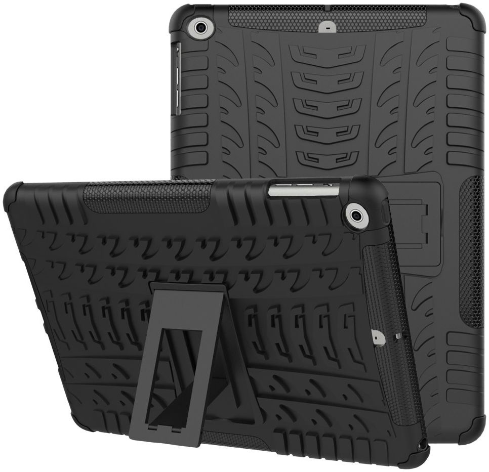 Apple iPad 9.7 2017 Tyre Pattern Hybrid Case Zwart afbeelding 1