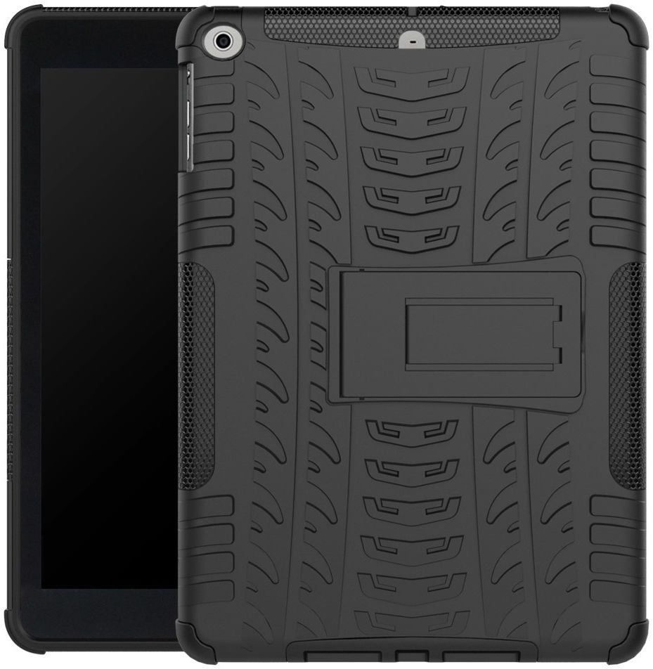 Apple iPad 9.7 2017 Tyre Pattern Hybrid Case Zwart afbeelding 6