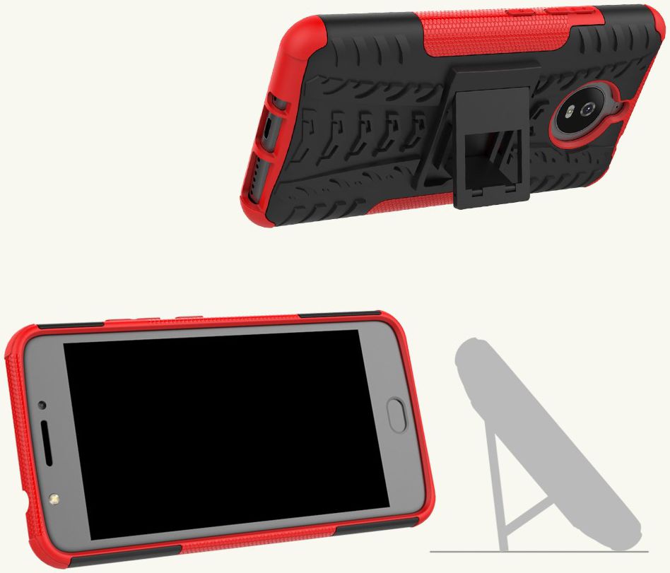Hybride Motorola Moto E4 Plus Hoesje Rood afbeelding 2