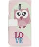Samsung Galaxy J3 (2017) Print Portemonnee Hoesje Love Owl