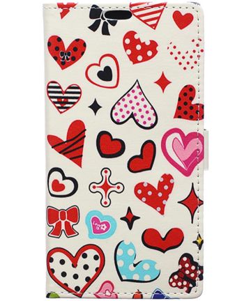 Samsung Galaxy J3 (2017) Print Portemonnee Hoesje Hearts Hoesjes