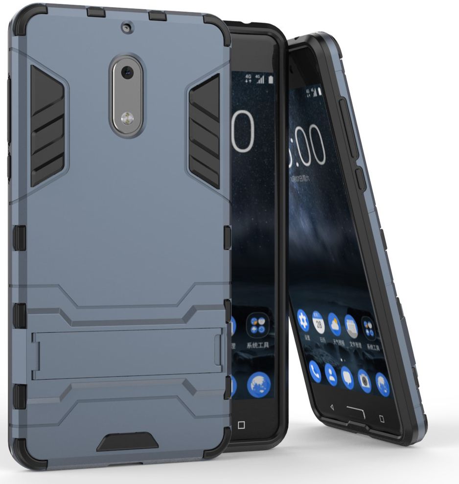 Hybride Nokia 6 Hoesje Donker Blauw afbeelding 2