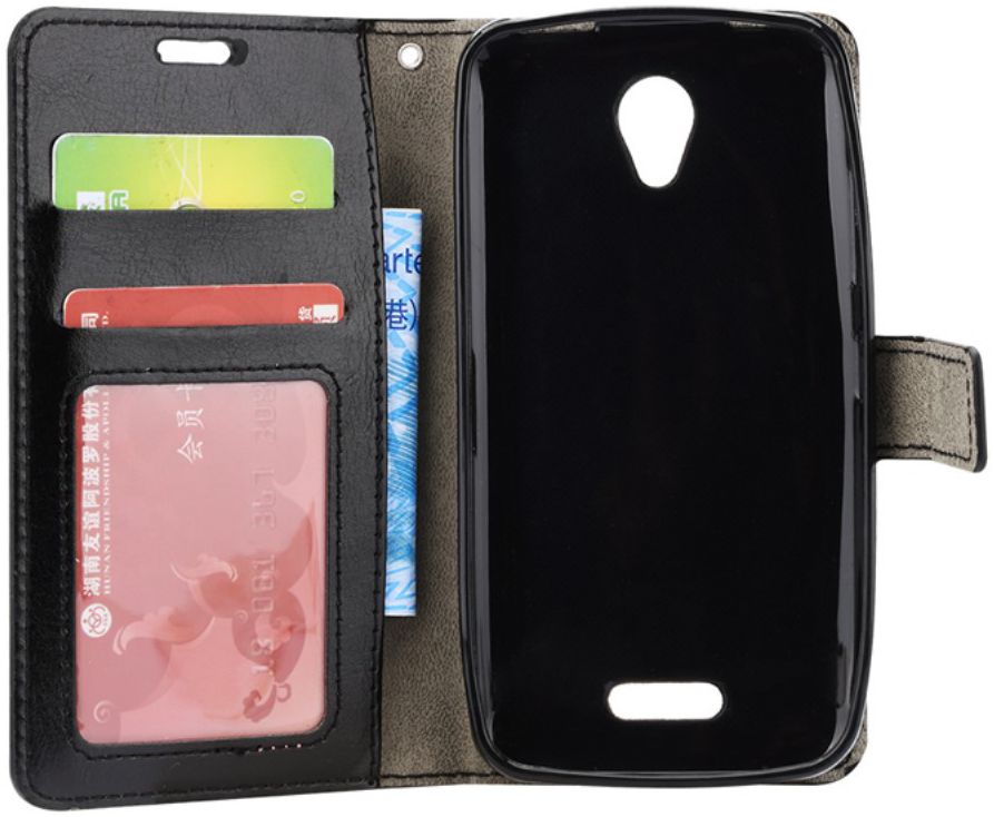 Lenovo B Portemonnee Hoesje Zwart afbeelding 2