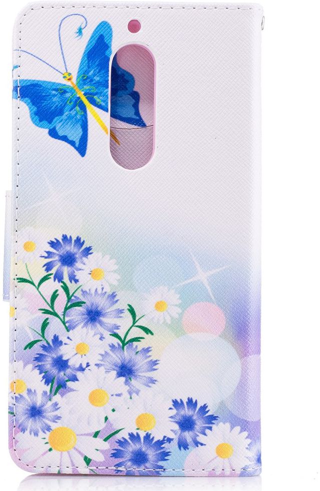 Nokia 5 Portemonnee Flip Hoesje Print Blue Butterfly afbeelding 4